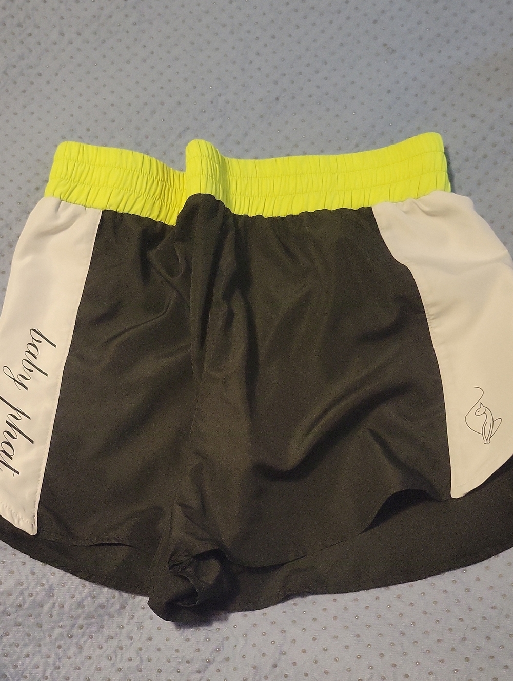 Baby Phat Neon Yellow and Black Athletic Shorts